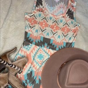 LuLaRoe Nikki dress brand new print Aztec small